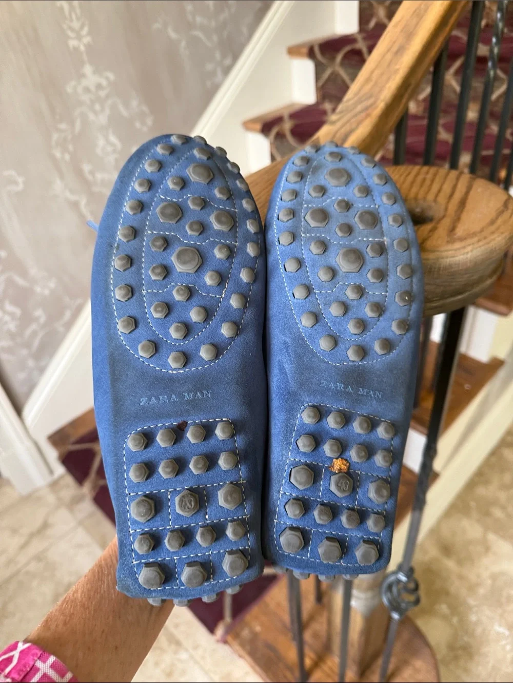 ZARA MAN men’s blue suede Driver loafers EURO 43 US size 10